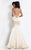 Rachel Allan  - 6170 Illusion Halter Mermaid Dress in Neutral