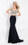 Rachel Allan  - 6171 Embellished Deep V-neck Sheath Dress in Black