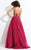 Rachel Allan  - 6172 Floral Lace Applique Halter Gown in Red