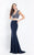Rachel Allan  - 6173 Two Piece Beaded Jersey Gown in Blue