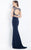 Rachel Allan  - 6173 Two Piece Beaded Jersey Gown in Blue