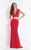 Rachel Allan  - 6173 Two Piece Beaded Jersey Gown in Red