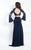 Rachel Allan  - 6186 Two Piece Lace Bell Sleeves Gown in Blue