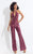 Rachel Allan  - 6210 Sequined Halter Jumpsuit in Purple