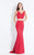 Rachel Allan  - 6213 Two Piece Lace V-Neck Gown in Red