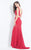 Rachel Allan  - 6213 Two Piece Lace V-Neck Gown in Red