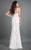 Rachel Allan Couture - 8329 Sequined Sheath Dress with Skirt Overlay in White