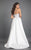 Rachel Allan Couture - 8329 Sequined Sheath Dress with Skirt Overlay in White