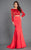 Rachel Allan Couture - 8332 Two Piece Fringe Trumpet Dress in Red