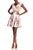 Taylor - 9617MJ Floral Cap Sleeve Short A-Line Dress In Pink and Floral
