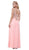 Nox Anabel - 8343 Sleeveless Beaded V Neck Lace Bodice Long Gown