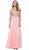 Sleeveless Beaded V Neck Lace Bodice Long Gown