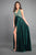 Rachel Allan - 8345 Beaded Halter Velvet A-line Dress in Green