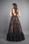 Rachel Allan - 8352 Lace Scoop Chiffon A-line Gown in Black