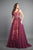 Rachel Allan - 8352 Lace Scoop Chiffon A-line Gown in Purple