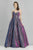 Dave & Johnny - A8357 Strapless V-Neck Pleated Ballgown In Purple