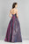 Dave & Johnny - A8357 Strapless V-Neck Pleated Ballgown In Purple