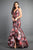 Rachel Allan Couture - 8357 Plunging V Neck Trumpet High-Low Gown