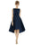 Alfred Sung - D697 Sleeveless Bateau High Low A-line Dress In Blue