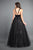Rachel Allan - 8364 Velvet V-neck Sequined Tulle Ballgown in Black