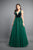 Rachel Allan - 8364 Velvet V-neck Sequined Tulle Ballgown in Green
