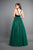 Rachel Allan - 8364 Velvet V-neck Sequined Tulle Ballgown in Green