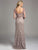 Lara Dresses - Sultry Long-Sleeved V-Neckline Sheath Evening Gown with Beaded Embellishments 33237, Pink