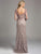 Lara Dresses - Sultry Long-Sleeved V-Neckline Sheath Evening Gown with Beaded Embellishments 33237, Pink