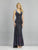 Dave & Johnny - A8376 Plunging V-Neck Fitted Sheath Gown In Purple