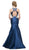 Cinderella Divine - 83789 Beaded Halter Mermaid Dress In Blue