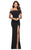 s10015 Trendy Off-Shoulder Jersey Evening Gown