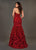Rachel Allan Couture - 8386 Embroidered Deep Sweetheart Mermaid Gown In Red