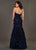 Rachel Allan Couture - 8386 Embroidered Deep Sweetheart Mermaid Gown in Blue