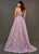Rachel Allan Couture - 8390 Lace Embroidered Dress With Overskirt In Purple