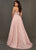 Rachel Allan Couture - 8390 Lace Embroidered Dress With Overskirt In Pink