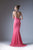 Cinderella Divine - 83964 Floral Embroidered Illusion High Neck Gown In Pink