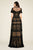 Tadashi Shoji - Lace Gathered Jewel A-Line Dress In Black and Neutral