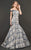 Rachel Allan Couture - 8401 Floral Off-Shoulder Trumpet Gown In Blue and Gold