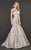 Rachel Allan Couture - 8401 Floral Off-Shoulder Trumpet Gown In Neutral and Pink