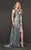 Rachel Allan Couture - 8406 Embellished One Shoulder A-line Dress In Gray