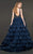 Rachel Allan Couture - 8407 Bead Embellished Ruffled Ballgown In Blue