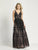 Dave & Johnny - A8408 Embroidered V-Neck A-Line Dress In Black