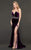 Rachel Allan Couture - 8409 Plunging V-Neck Trumpet Gown with Slit In Purple