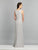 Dave & Johnny - A8416 V-Neck Fitted Sheath Evening Dress In Silver