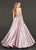 Rachel Allan Couture - 8418 Strapless Metallic Pleated Ballgown In Pink