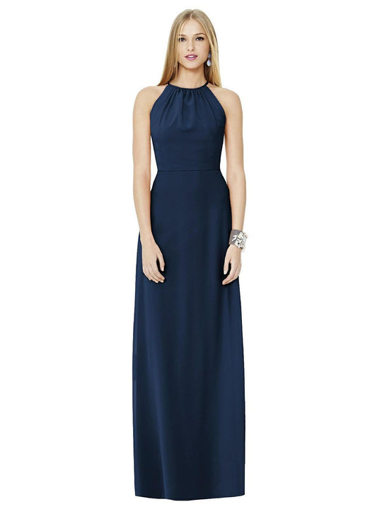 Social Bridesmaids - 8151 Halter A-Line Evening Dress In Blue