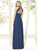 Social Bridesmaids - 8151 Halter A-Line Evening Dress In Blue