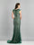 Dave & Johnny - A8440 Crystal Beaded Trumpet Gown With Train In Green
