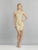 Dave & Johnny - A8458 Embroidered Halter Neck Sheath Dress In Gold