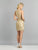 Dave & Johnny - A8458 Embroidered Halter Neck Sheath Dress In Gold